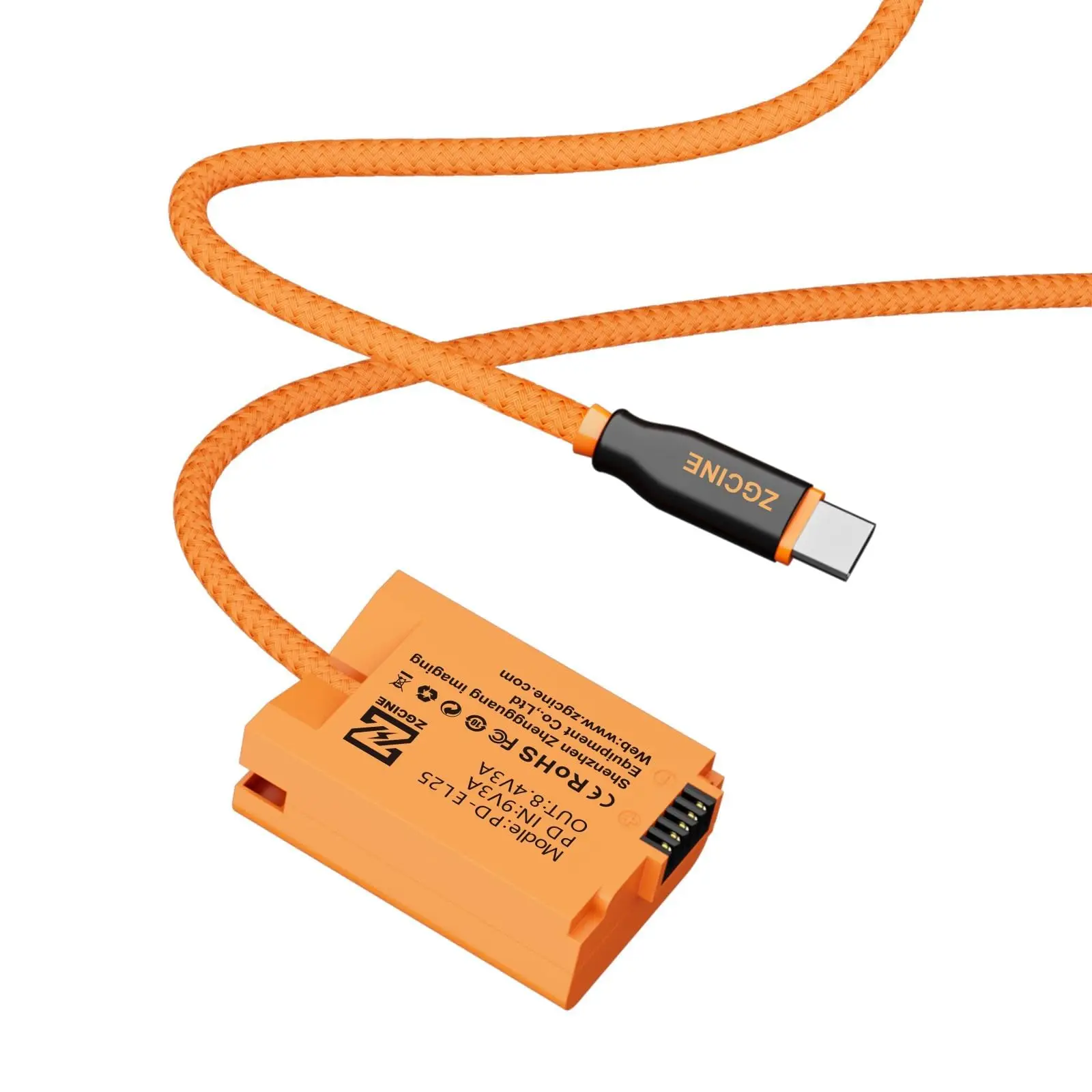 ZGCINE USB-C PD to EN-EL25/EL25a Dummy Battery Cable for Nikon Z30 Z50II Zfc Z50 Camera Continuous Power Supply Live Streaming