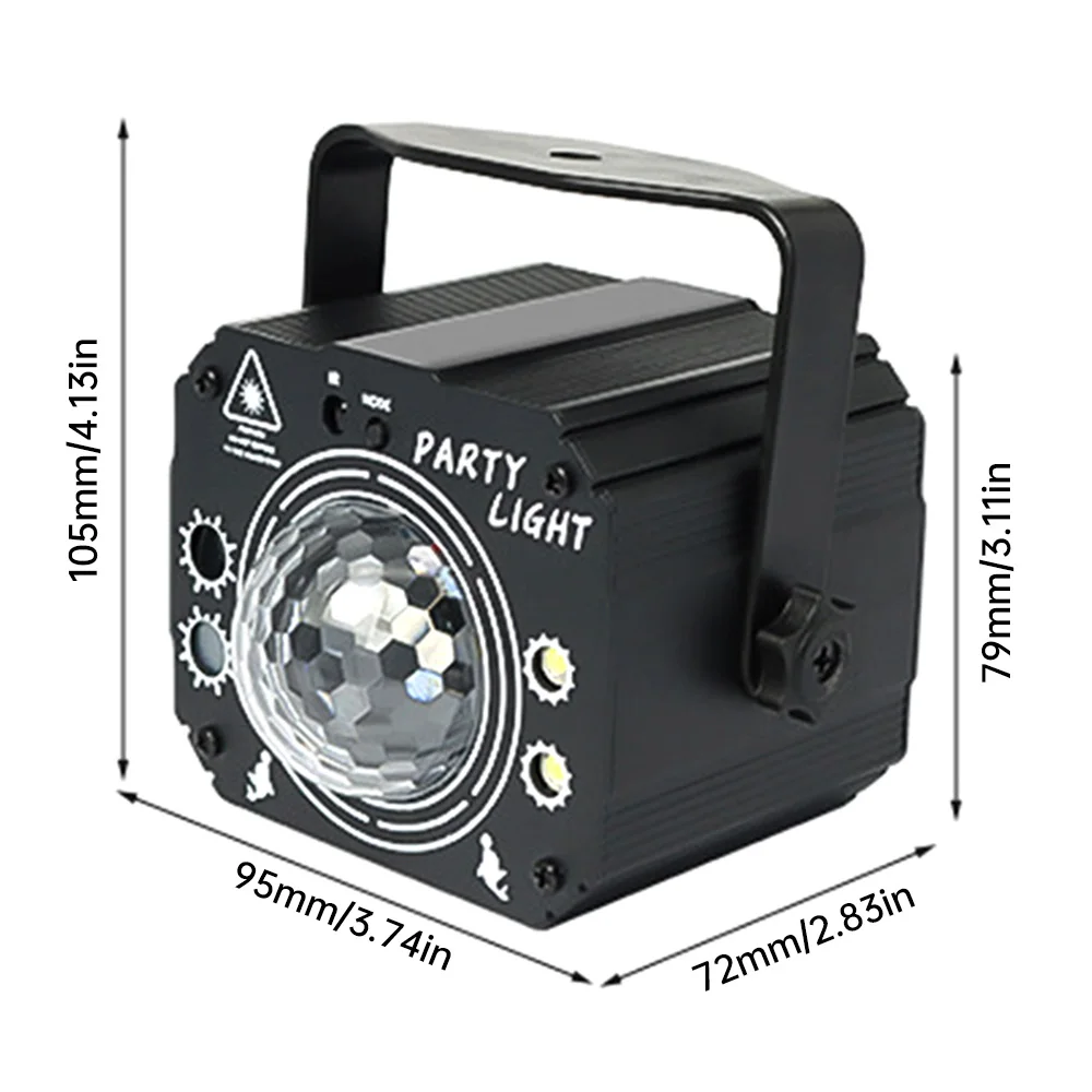 Imagem -05 - Rgb Laser Projector Stage Luz Usb dj Disco Luz Controle Remoto Magic Ball Strobe Voz Ativada Festa Decoração Xmas