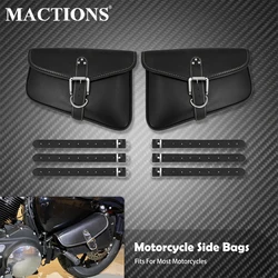 Motorcycle Side Saddlebags Swingarm Bags Waterproof Tool Leather Luggage Bag Universal For Harley For Honda For Yamaha For BMW