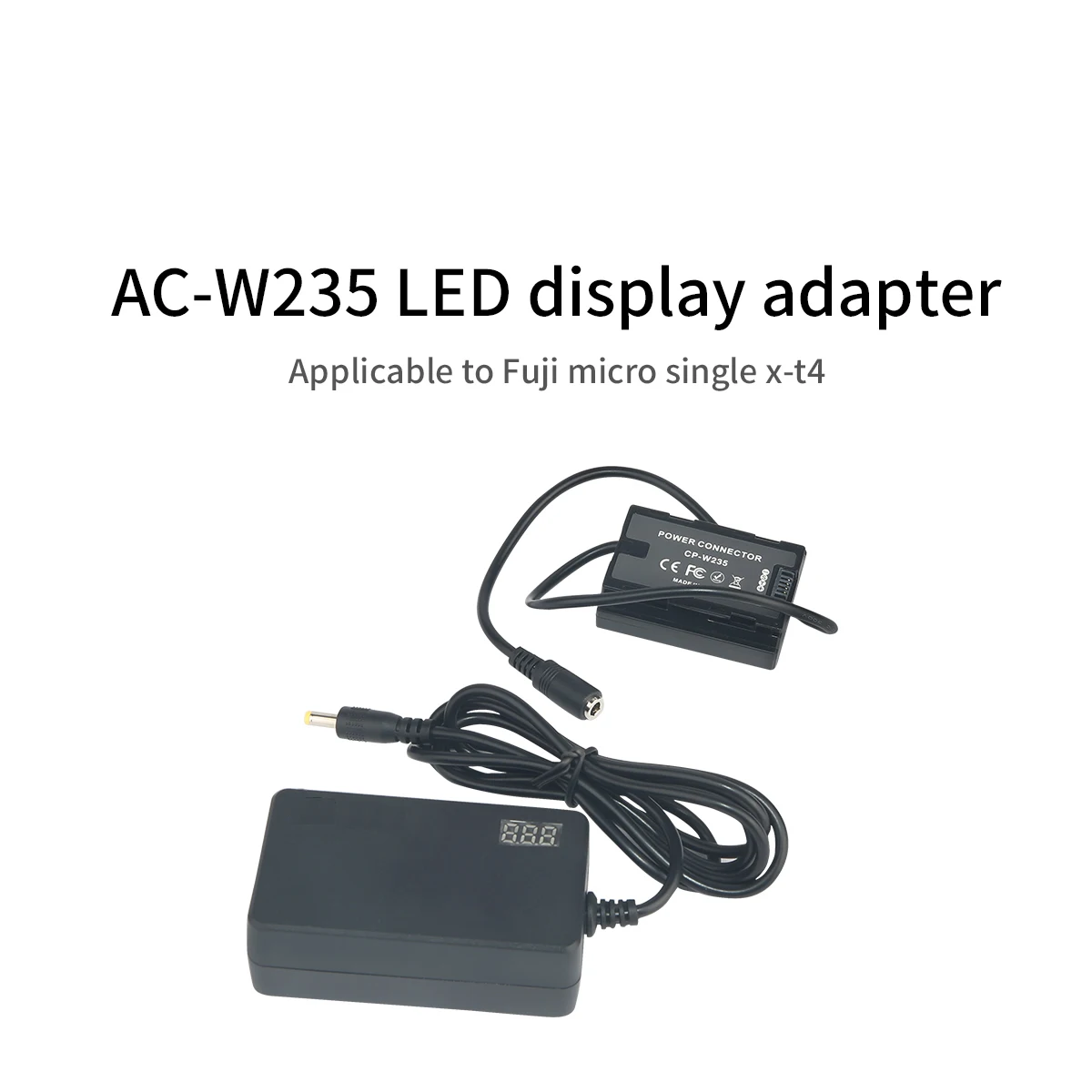 AC Power LED Display Adapter CP-W235 DC Coupler Charger Kit Replace NP-W235 Battery fit for Fujifilm X-T4 XT4