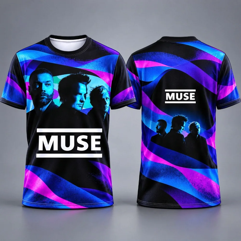 Muse English Rock Band 3D All Over Print T-shirt Unisex Men Women Graphic Tee Short Sleeve Summer Concert Fan Fashion T-shirt