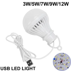 1.2M 3W/5W/7W/9W/12W USB 5V Light Led Lamp Bulb Emergency Hanging Tent 400LM for Work BBQ Fishing   Repair Out Door Camping Equi