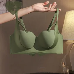 Women's Bra Lifting Non-marking Gathering Show Large Half Cups to Collect Side Breasts to Prevent Sagging Non-steel Ring Bra