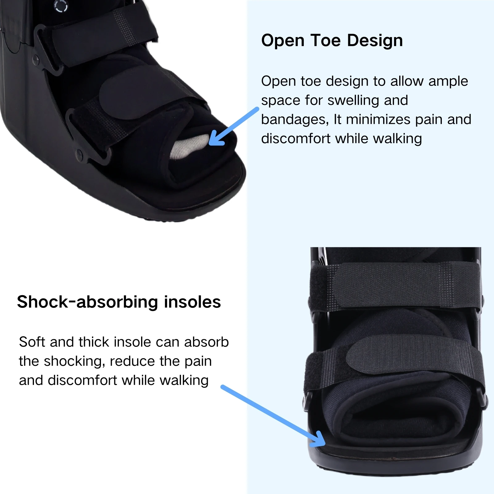 Short Air Walking Fracture Boot, Medical Inflatable Orthotic Boot for Broken Foot Fractures Sprains and Ankle Injuries