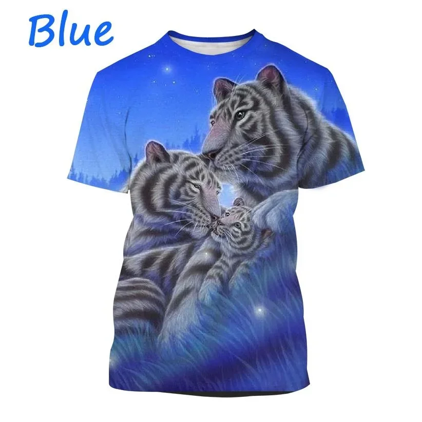 Hot Sale Personality Ferocious Tiger 3D Printing T-shirt Summer Unisex Fashion Funny Cool Hip Hop Animal Short Sleeve Top