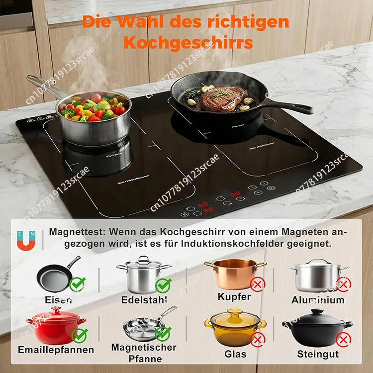 60Cm Four-head Induction Cooker 220V Flexible Area Four-head Induction Cooker Commercial Kitchen Cooking Stove