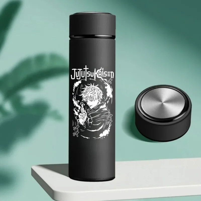 Tasse en acier inoxydable 500 ml Jujutsu Kaisen, grande capacité, portable pour l'extérieur, bouteille isotherme, accessoire d'anime, cadeau d'anniversaire