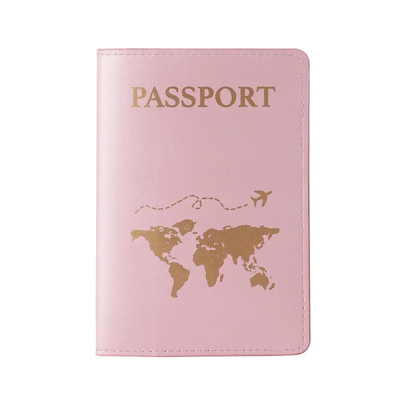 

World Map Print Passport Cover, PU Leather Travel Passport Holder Protector Case for Women Men