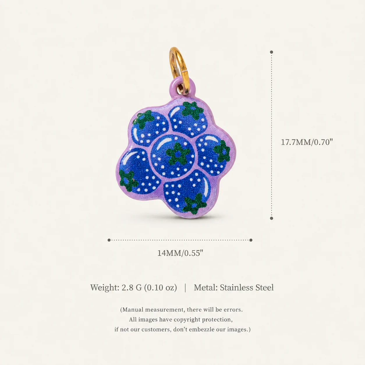 316 Edelstahl Wasserdicht Farbbeständig Einfache Neue Avocado-Erdbeer-DIY-Anhänger Charms Schmuckherstellung – Detail 6