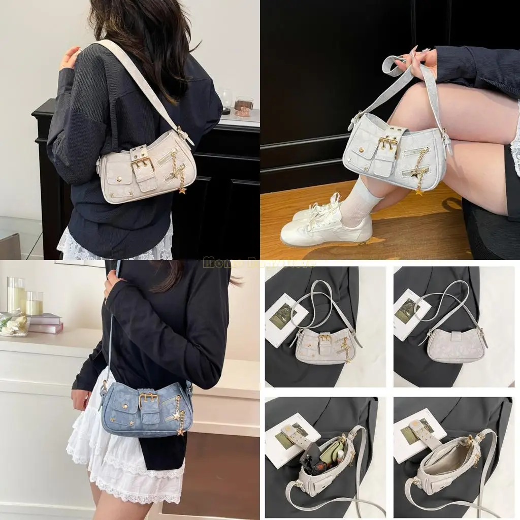

X90D Contemporary Shoulder Bag For Women PU Construction Crossbody Purse Handbag Functional Organization Casual Daily Use