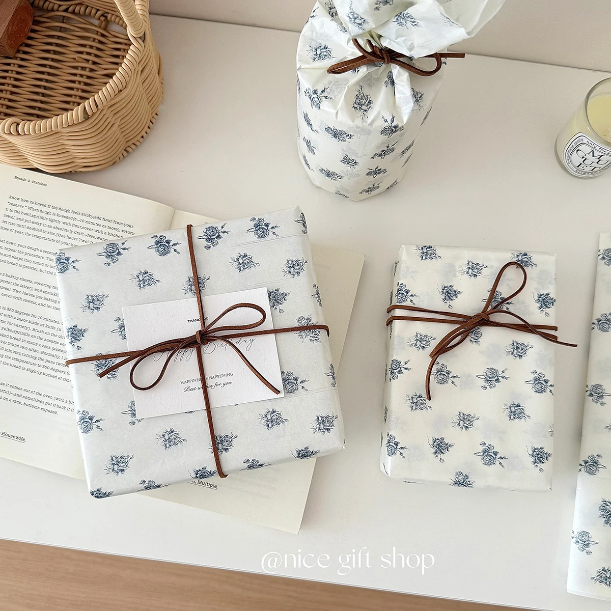 

10/20 шт. перламутровая бумага с принтом роз, подарочная упаковочная бумага, бумага для упаковки цветов, украшения для праздников, дней рождения и вечеринок