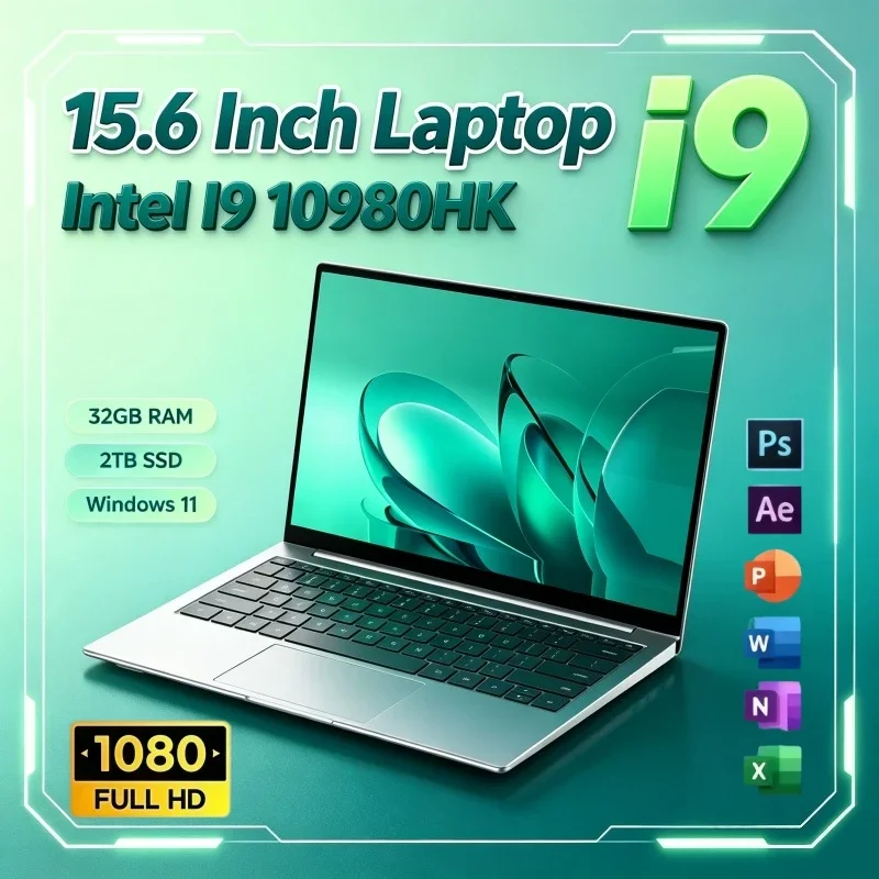 15.6 Inch HD Display Laptop Intel Core I9‑10980HK 32GB RAM 2TB SSD Windows 11 Notebook For Daily Entertainment Work
