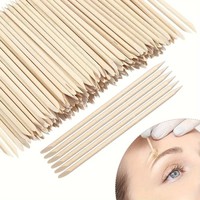 100pcs Premium Wooden Wax Applicator Sticks - Mini Size for Precision Eyebrow Lip & Nose Hair Removal Unscented for Home Spa