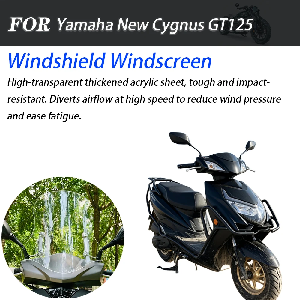 Fit Yamaha New Cygnus GT125 Scooter Acrylic Front Windscreen Wind Deflector Mod Parts
