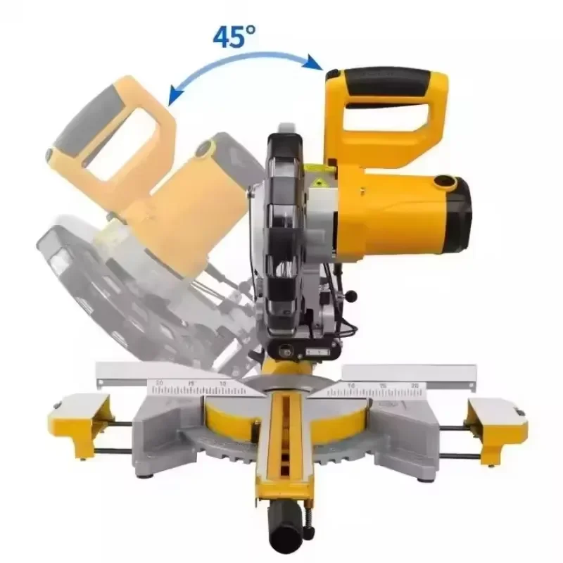 10 Tie Rod Miter Saw Wood/Aluminum 45 Degree Woodworking Cutting Machine Alignment Vertical Style 220V Circular Saw