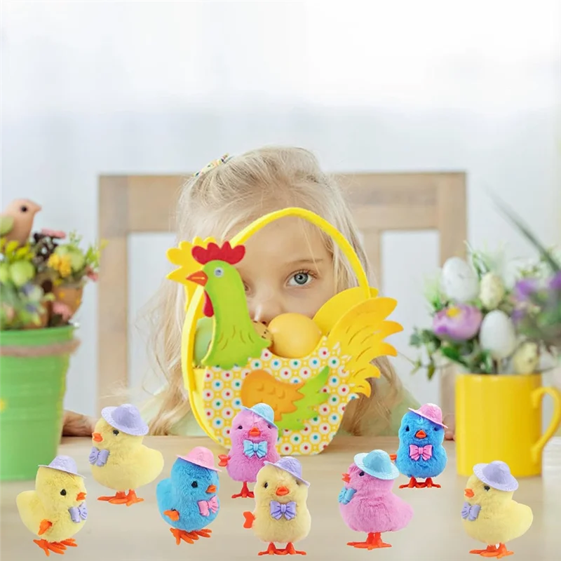 B05B-4Pack Easter Jumping Wind Up Plush  For Toddlers Kids,Hopping For Easter