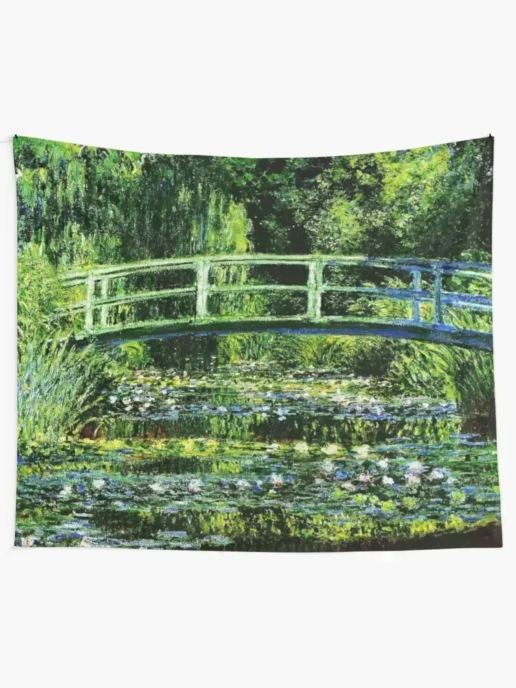 Claude Monet | The Japanese Footbridge - Les Nympheas Blancs Tapestry Wall Decor Hanging Mushroom Tapestry