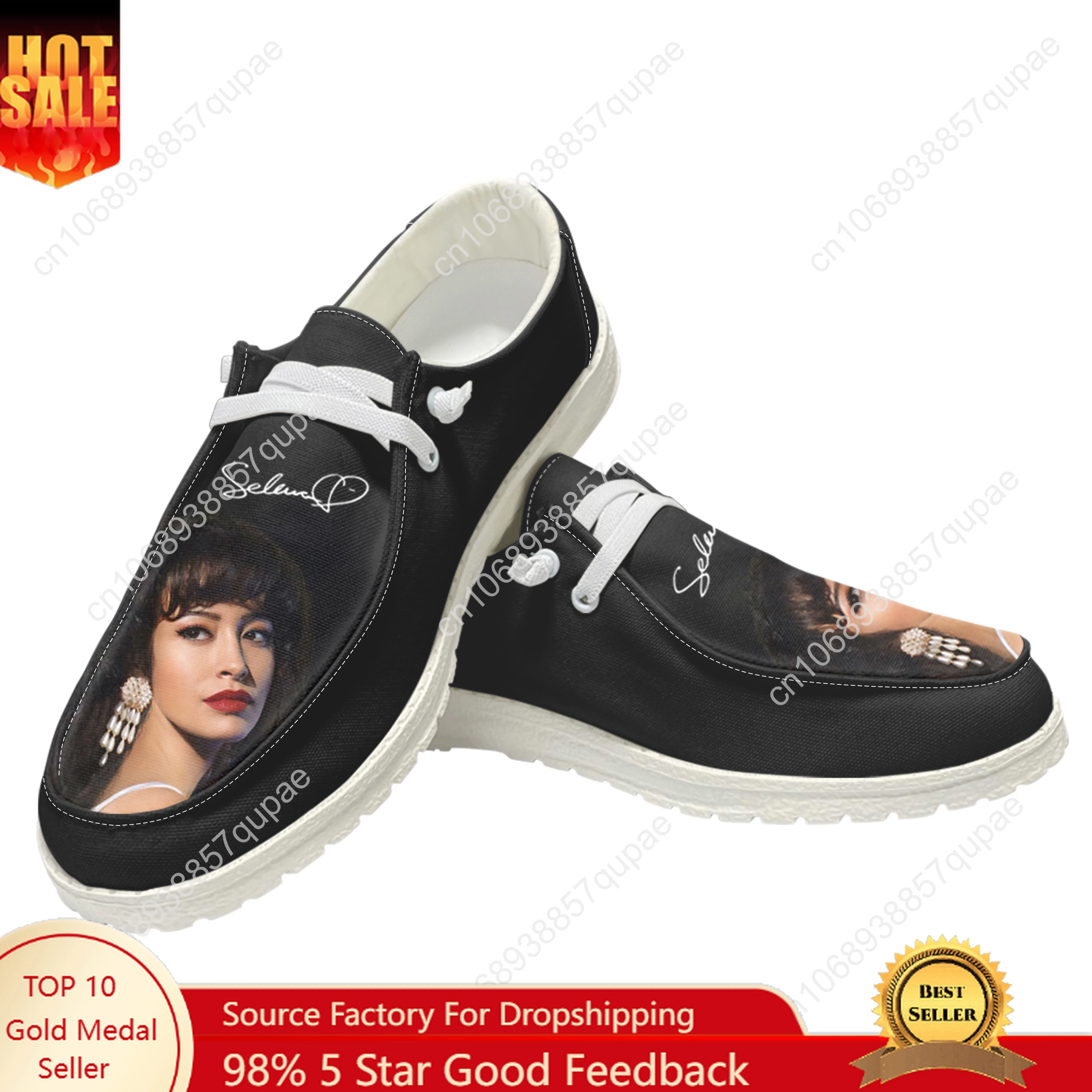 

Selena Quintanilla Singer Casual Shoes Men Woman Flat Shoe Breathable Outdoor Lightweight Footwear Couple Custom Made Shoe