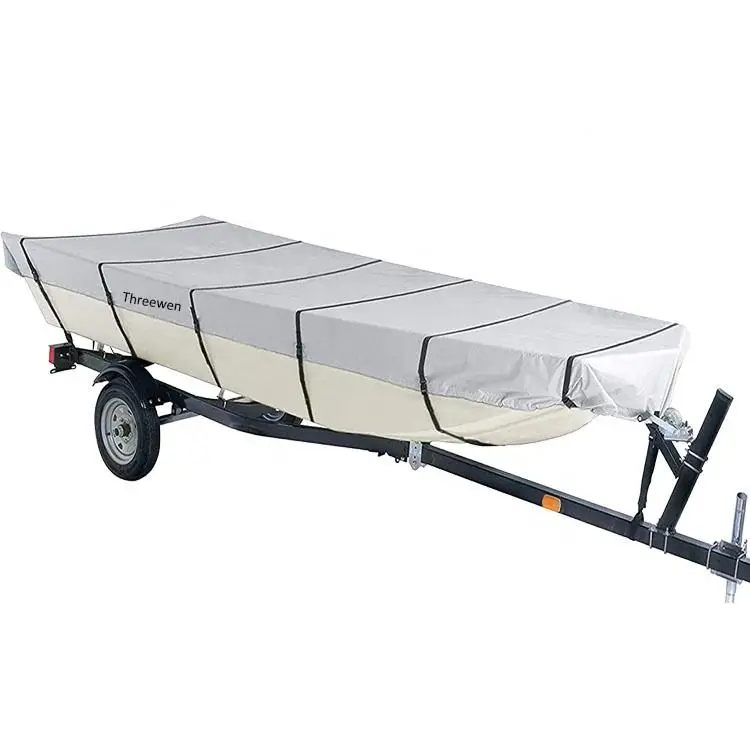 High Quality Heavy Duty 600D Oxford Fabric Waterproof Jon Boat Cover for Outdoor Boat Protection