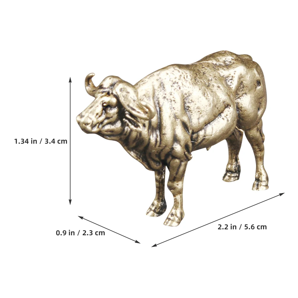 

Solid Brass Yak Statue Vintage Animal Desktop Decor Miniature Brass Craft Ornament Unique Yak Shaped Cabinet Decoration