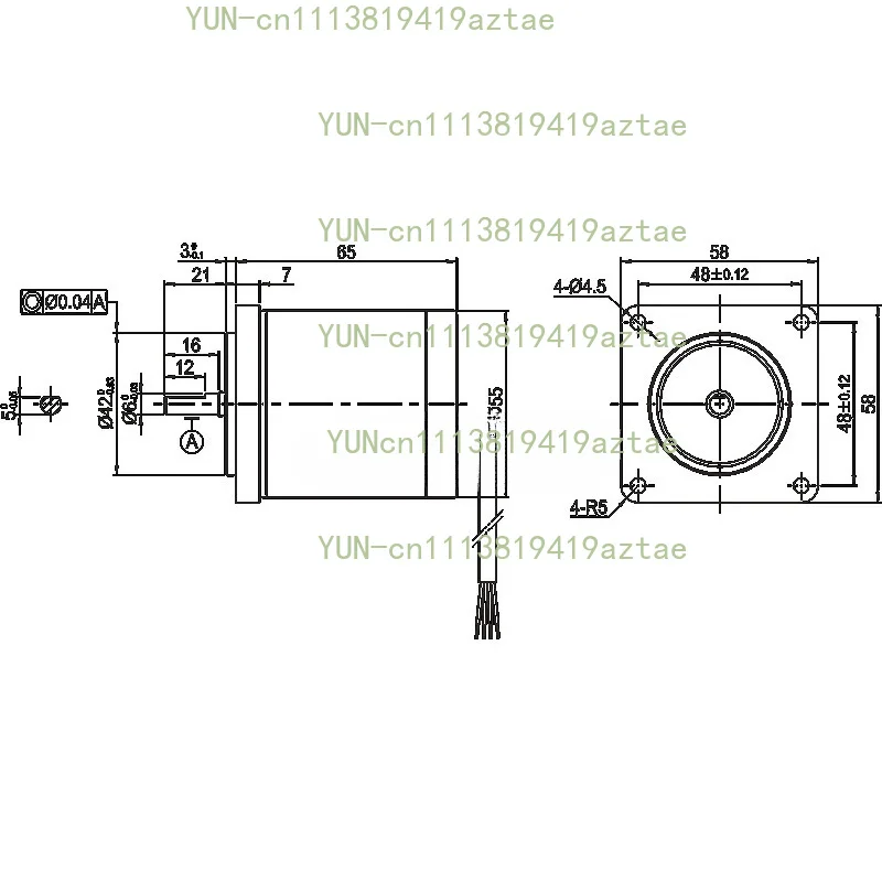 Ac Synchronous Motor for Heat Recovery and Printing Machine 55TDY060D4-2B