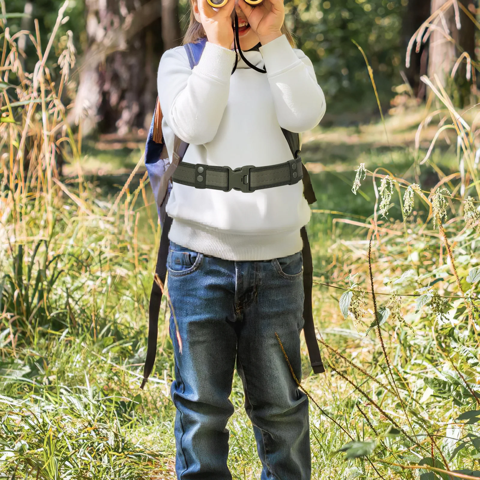 2pcs Outdoor Tactical Belt Canvas Webbing For Students Adjustable Plastic Buckle Hiking Camping Training Work Utility Belt