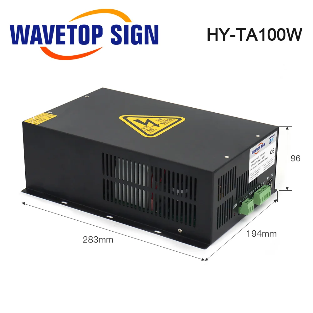 WaveTopSign-fuente de alimentación láser CO2, 100W, HY-TA100 para máquina de grabado y corte láser CO2, larga garantía