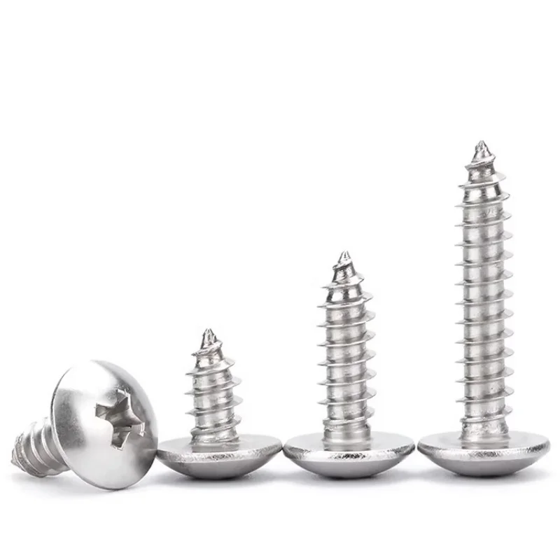 304 Stainless Steel Cross Self Tapping Screw Set Countersunk/Large Flat/ Round Head Phillips Self Tapping Screw Set Wood Screw