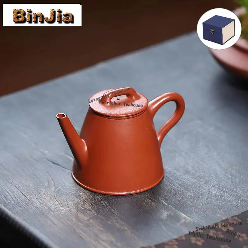 

130ml High-end Yixing Purple Clay Teapots Handmade Qin Quan Pot Raw Ore Coarse Sand Zhu Mud Kettle Chinese Zisha Tea Set Gifts