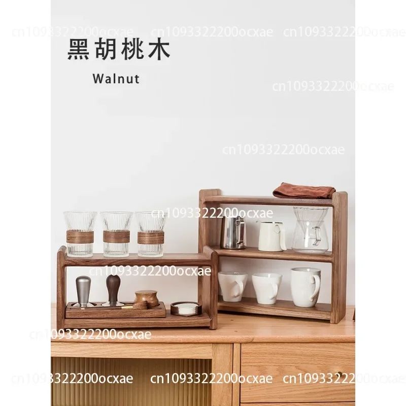 Solid Wood Desktop Rack, Cherry Wood, Walnut, Cup Holder, Coffee Corner, Mug Storage Rack, Tea Set Ornament Storage