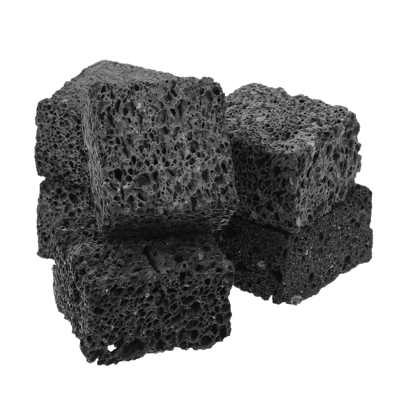 

Набор из 6 кубиков из вулканического камня: черные квадратные кубики из натуральной лавы для ароматерапии, диффузор для эфирных масел, камни для дома и офиса