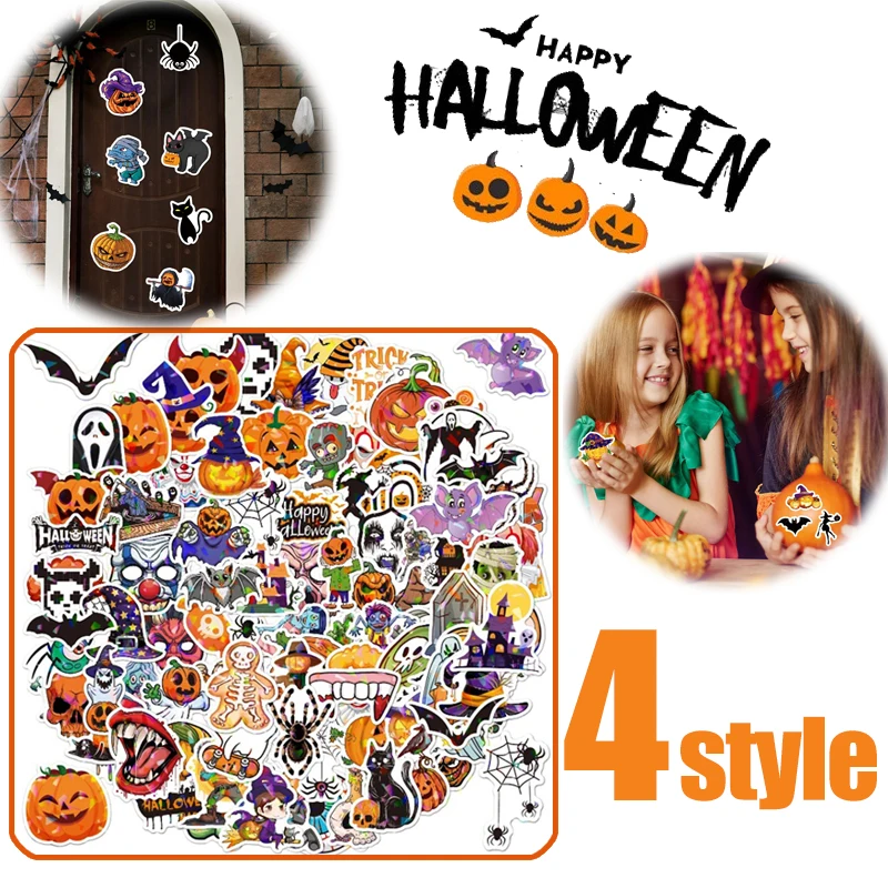 

Party Sticker Halloween Laser Waterproof Suitcase Party Decoration High Definition Printing Repeatable Pasting