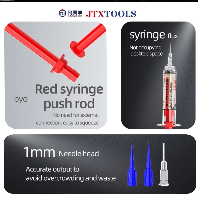 JTX JS-61 أداة لحام عالية الأداء خالية من الهالوجين بدون نظيفة مع رأس إبرة لإصلاح الهاتف المحمول خالية من البقايا