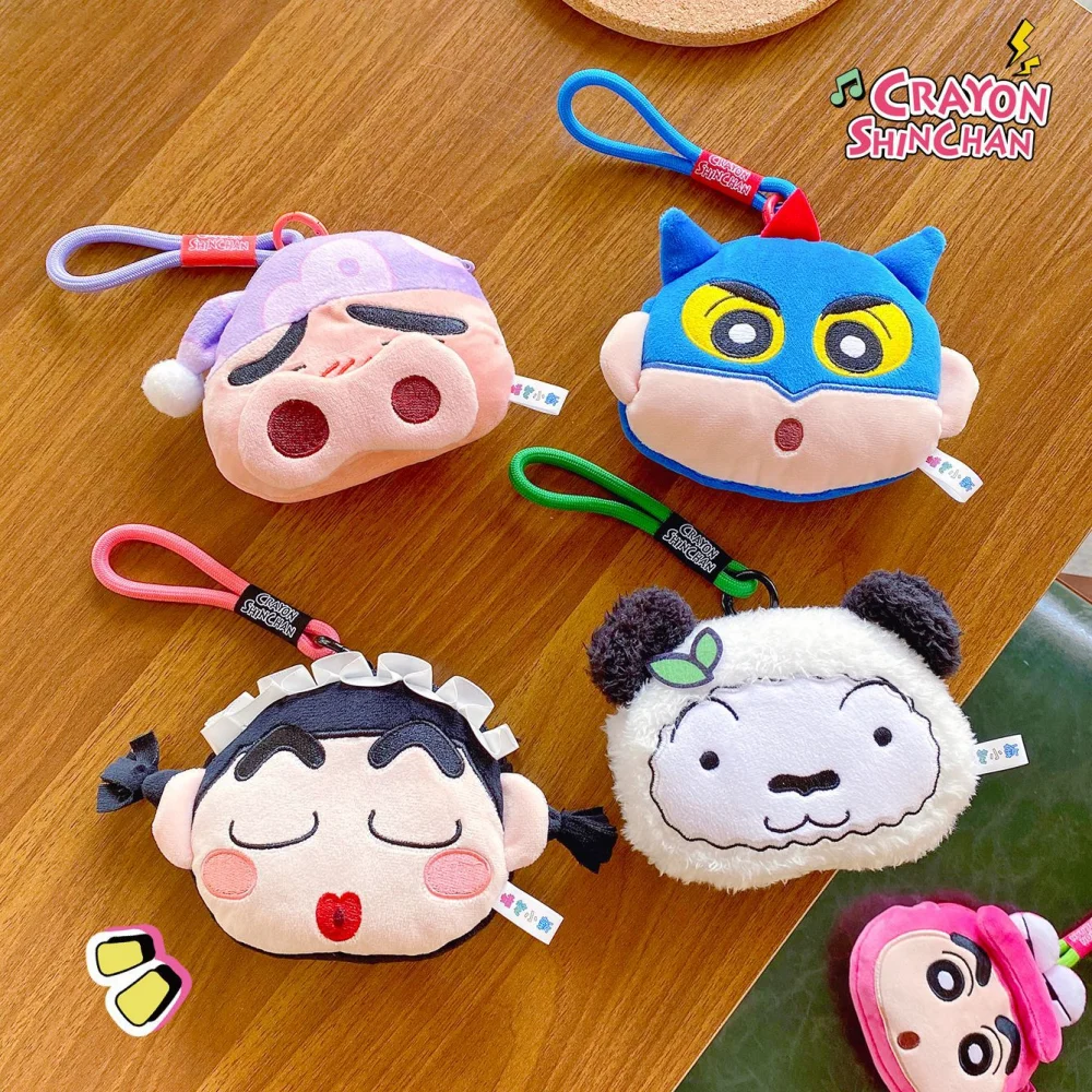 حقيقية تلوين شين تشان أفخم محفظة نسائية للعملات المعدنية المفاتيح Kawaii الكرتون سماعة أحمر الشفاه كيس التخزين على ظهره الهدايا الزخرفية