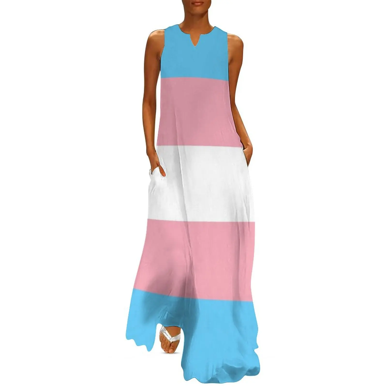 

Transgender Flag Long Dress women evening dress dresses for woman long sleeve dress