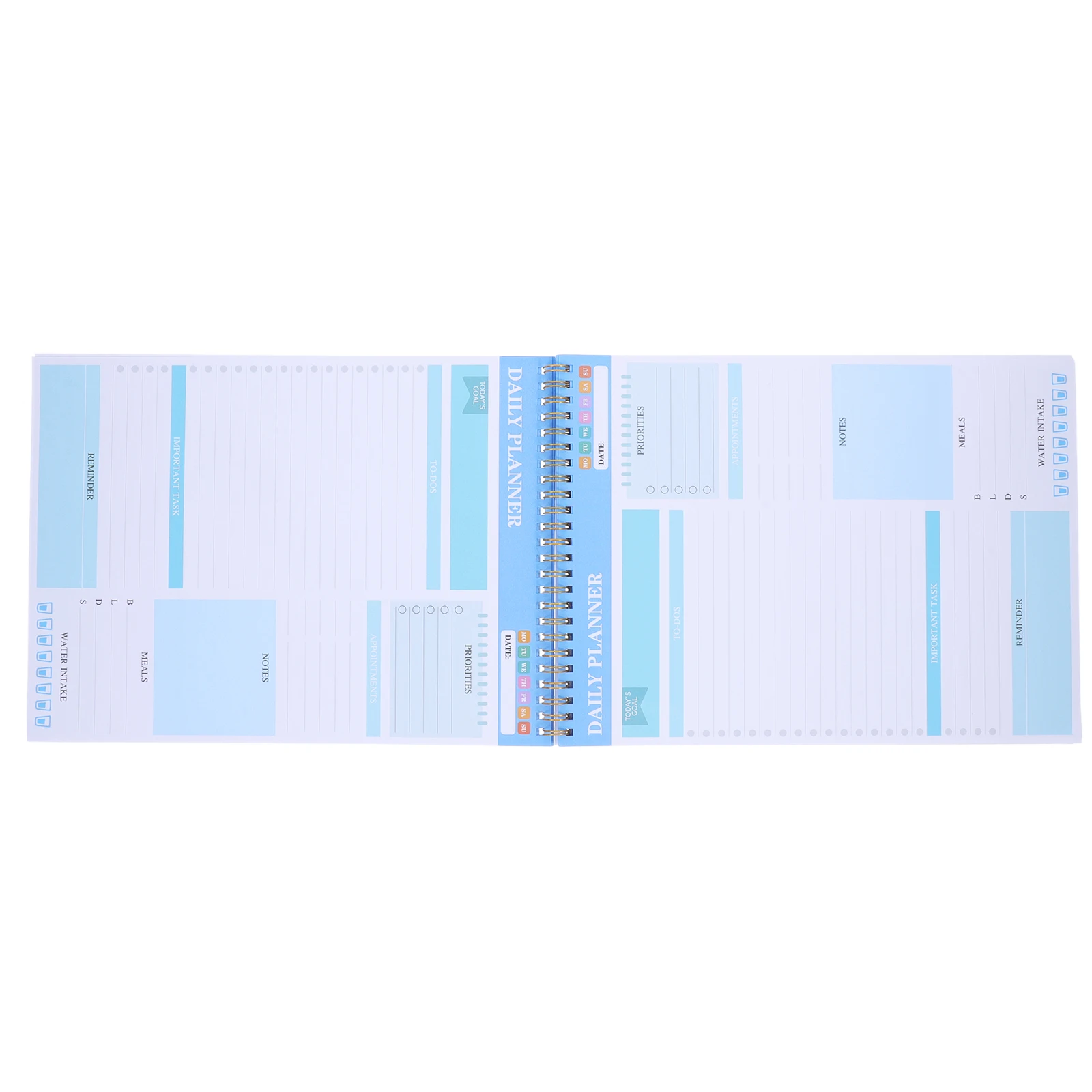 

Undated Weekly Planner Notebook PVC Cover Spiral Binding Daily Task Journal Goals Student Paper