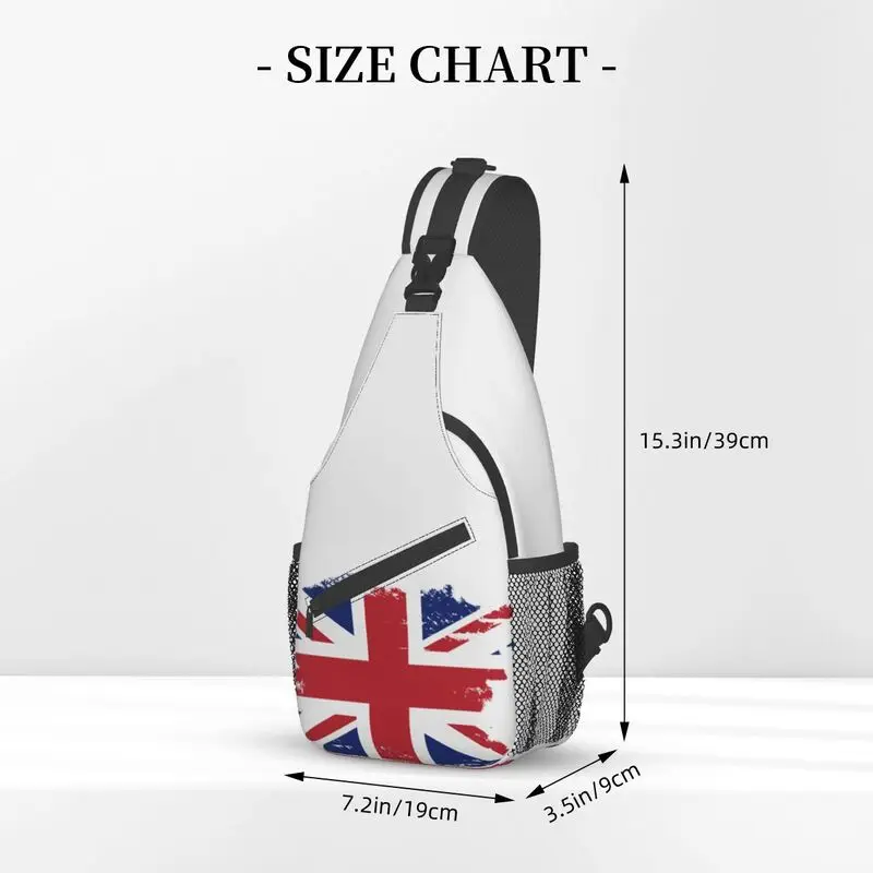 Mochila cruzada de hombro con bandera del Reino Unido para hombre, bolso de pecho personalizado de Union Jack, mochila de viaje