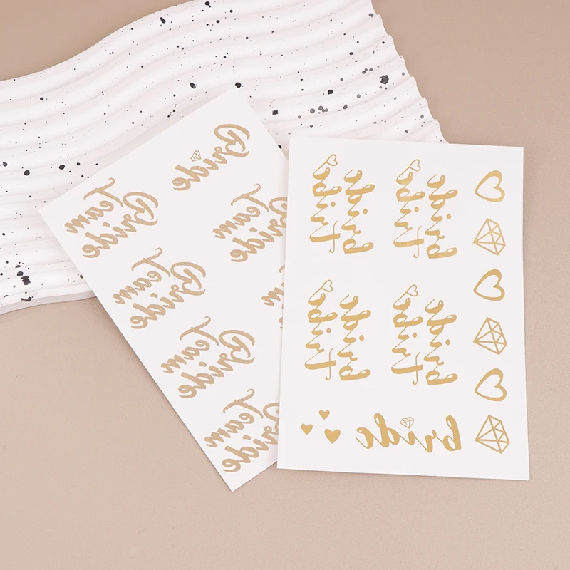 Gold Bridal Team tatuaggio temporaneo addio al nubilato Hen Golden Sticker matrimonio sposa per essere matrimonio incontri singolo tema Dec