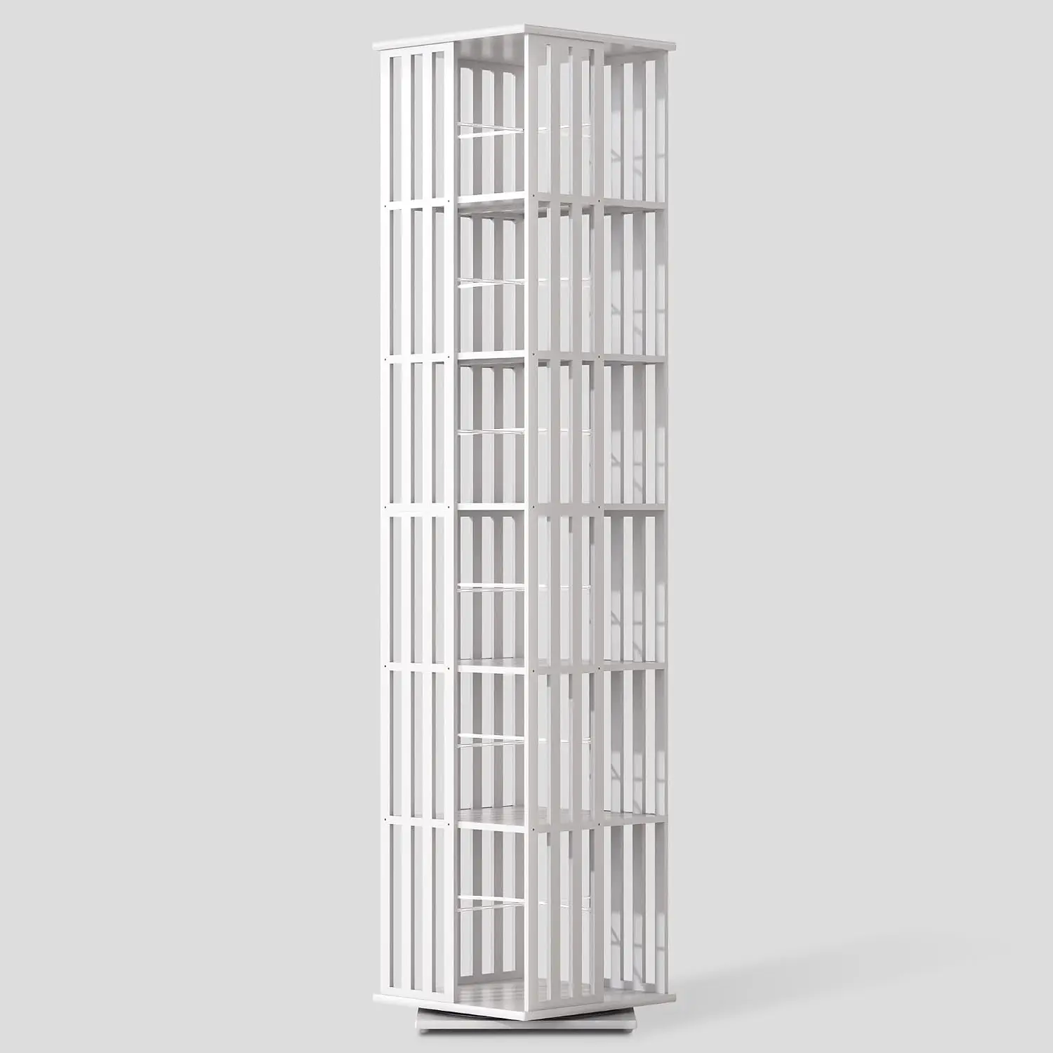 Rotating Bookshelf Tower, 360° Display Spinning Bookcase, Bamboo Bookshelf Floor Standing Storage Rack, Wood Narrow, Customized