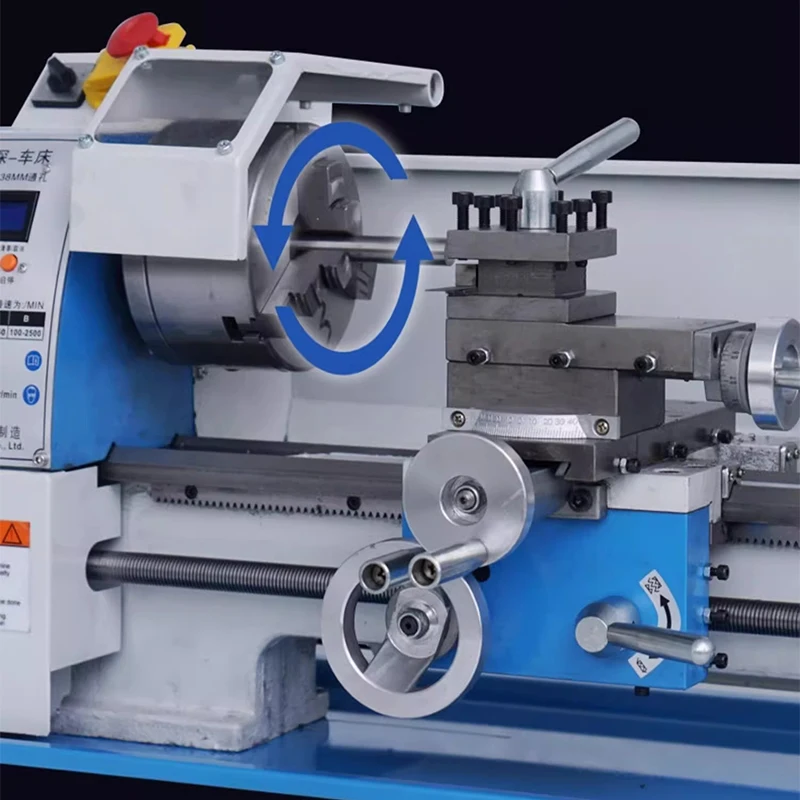 900W Multi-function micro electronically controlled intelligent lathe Metal woodworking small machine tool 220V household lathe