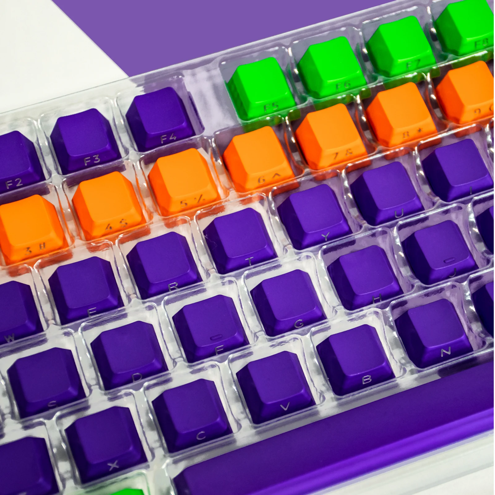 Orange Purple Green Keycaps OEM Profile Side Backlit Transparent Keycap PBT Mecha Key Caps For MX Keyboard ISO Enter 2.25U 2.75U