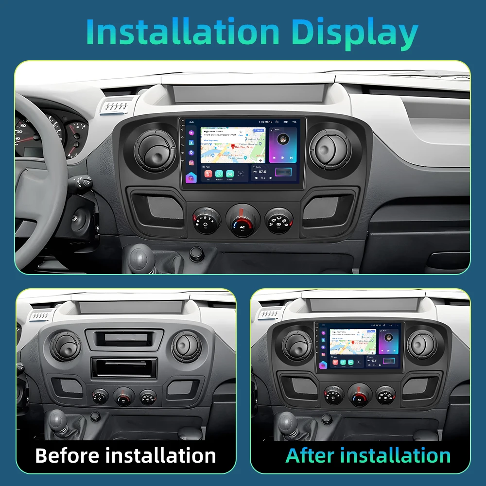 Podofo WIFI+4G Car Stereo For Renault Master/OPEL Movano/Nissan NV400 2010 10.1'' Multimedia Player Carplay Android Auto 8Core