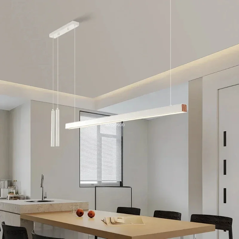 Nordic Minimalist Led Chandelier Dimmable for Table Dining Room Kitchen Island Office Pendant Lamp Decor Lighting Luster Fixture image 4