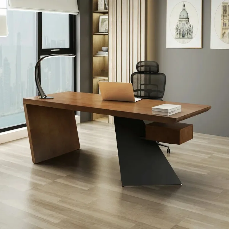 Solid wood desk rectangular home desk study shape desk