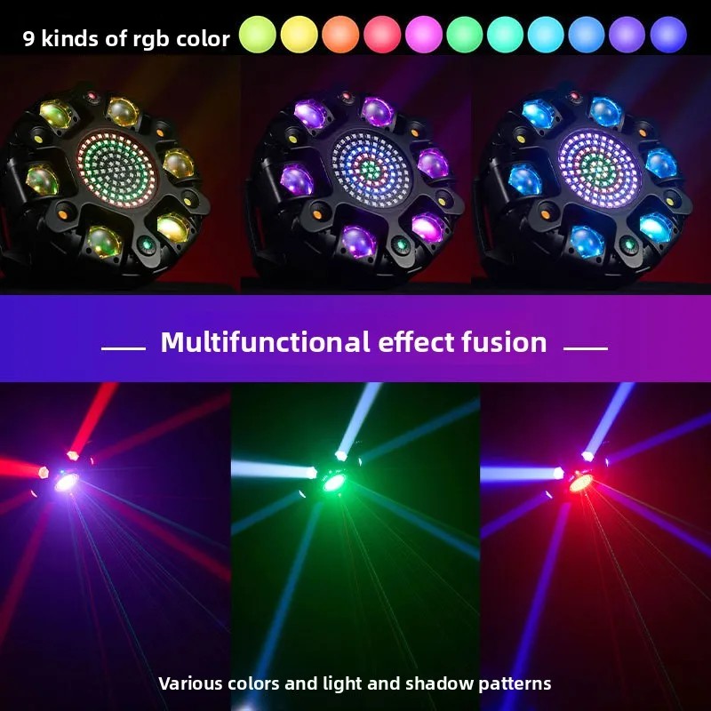 Shadow 6-Arm King Kong Strobe Moving Head Light, 150W Laser Flash Stage Lamp for DJ Bar KTV Disco Party
