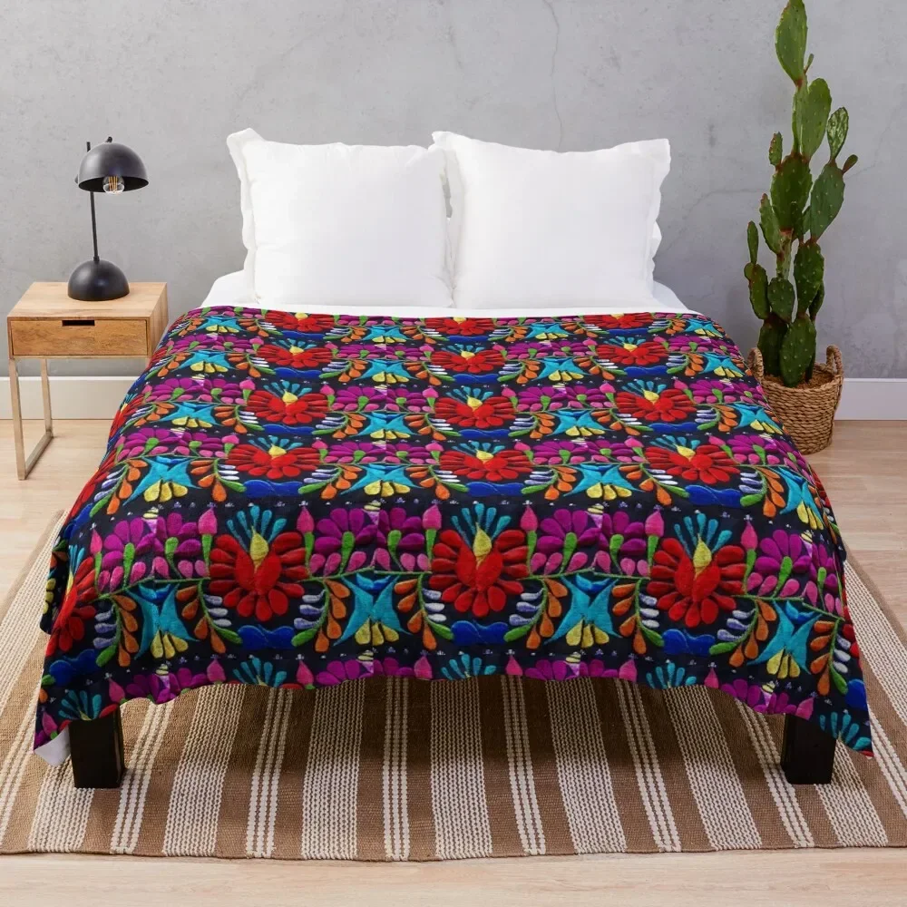 Fiesta Flowers Throw Blanket Plaid Bed linens Blankets