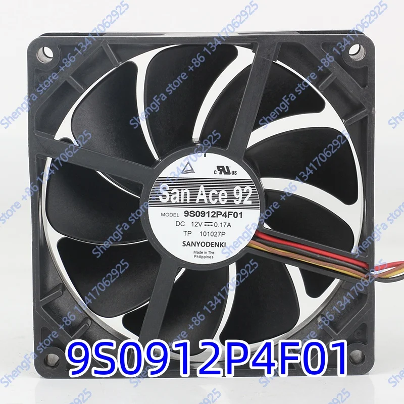 New Sanyo AC EC 9025 9CM 90X90X25MM Zero vibration Ultra-quiet speed control 9S0912P4F01 Cooling fan DC 12V 0.17A