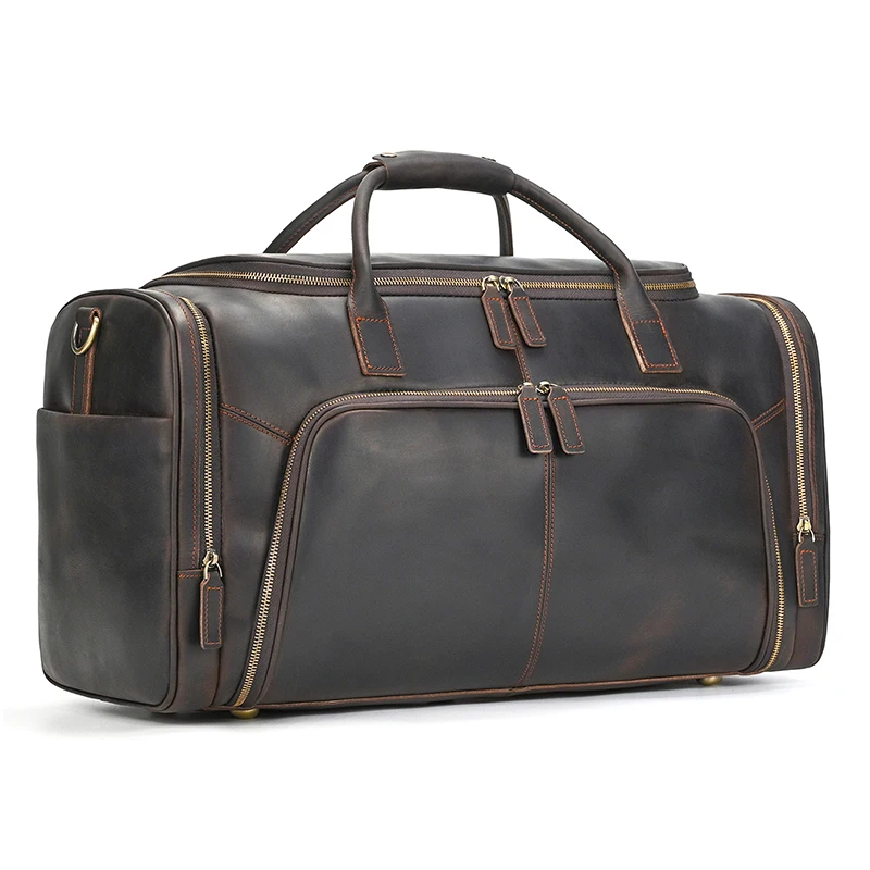 

Large Capacity Men's Travel Bag New Designer Male Duffle Bags Weekend Bags Genuine Leather Handbags Crossbody For Travelling