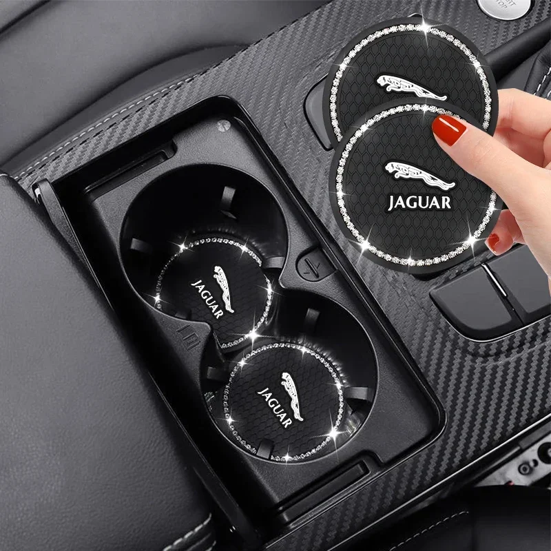 

Новая нескользящая подставка для чашки с водой, автомобильная подставка с бриллиантами и стразами, украшение для Jaguar XE XF XJ F-Type F-Pace XKR XEL XFL F XK XJL XJ6