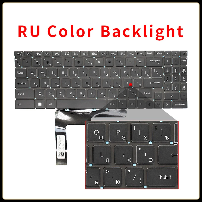 Imagem -05 - Teclado Portátil Retroiluminado para Substituição Eua ru Russo Rbg Msi Katana Gf66 Gf76 Pulso Gl66 Gl76 Ms1582 Ms-1581 1583 Ms-17l1 17h3